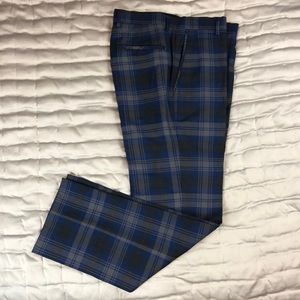 Ian J Poulter Black Watch plaid golf pants.